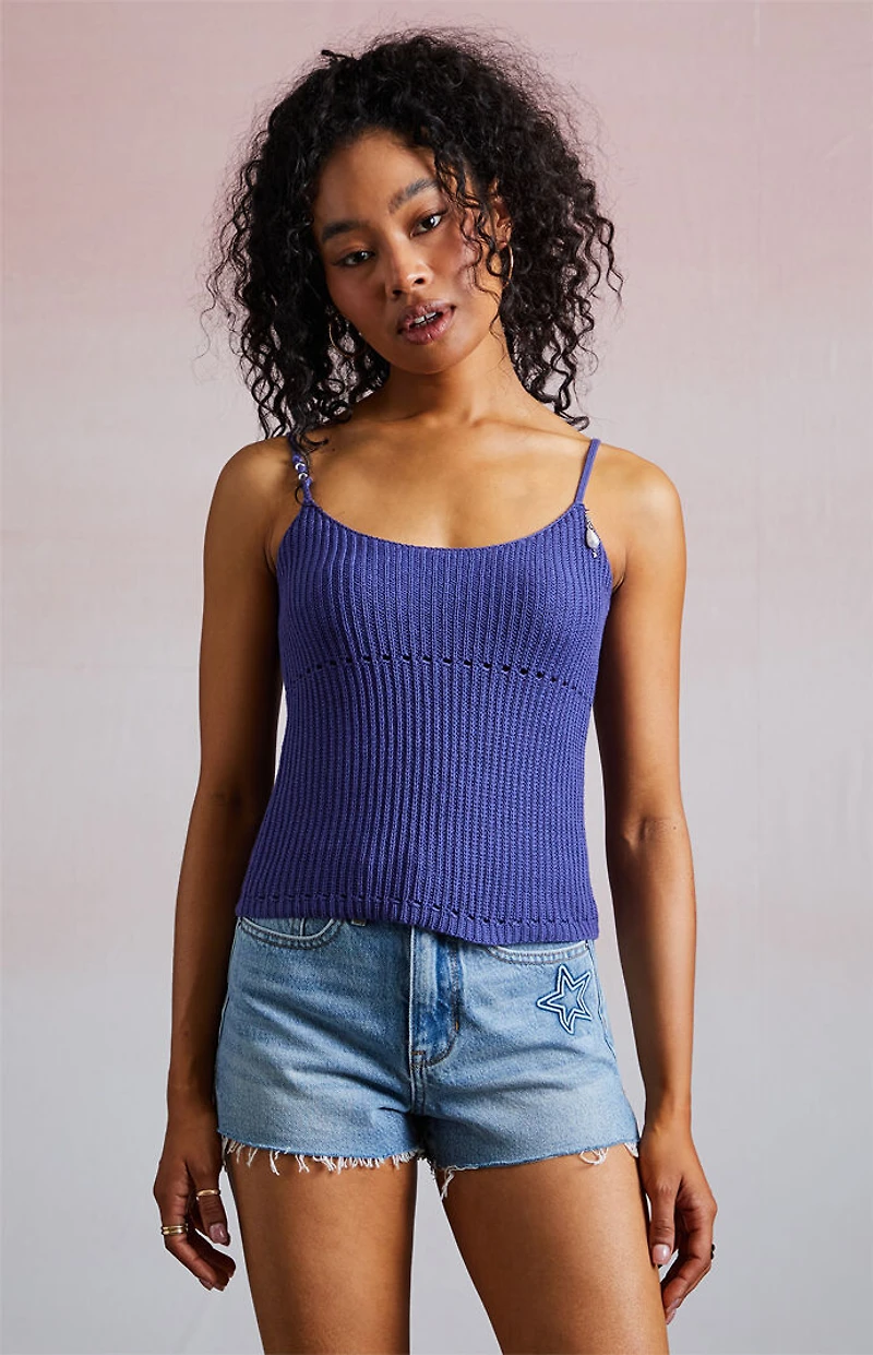 Third Charm Hyacinth Crochet Tank Top