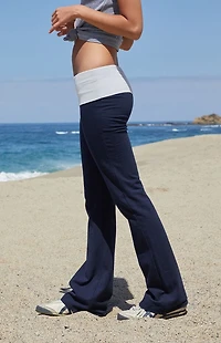 John Galt Navy Priscilla Flare Pants