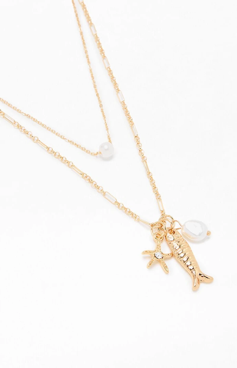 LA Hearts Coco Layered Necklace