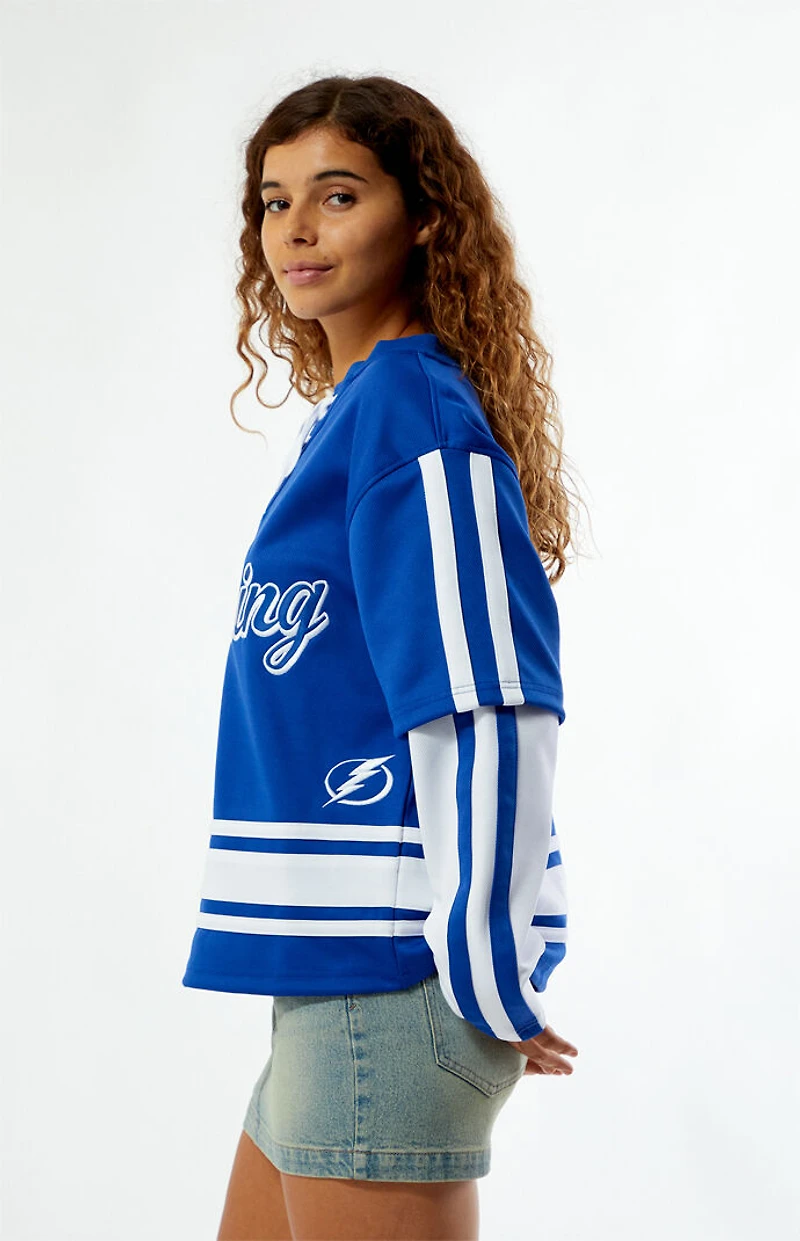 WILD COLLECTIVE x NHL Tampa Bay Lightning Layered Long Sleeve Hockey Jersey