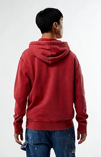 Guess Jeans Red Half Zip Logo Hoodie