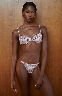 Pacsun Plaid Shiloh Thin Strap Bikini Bottom