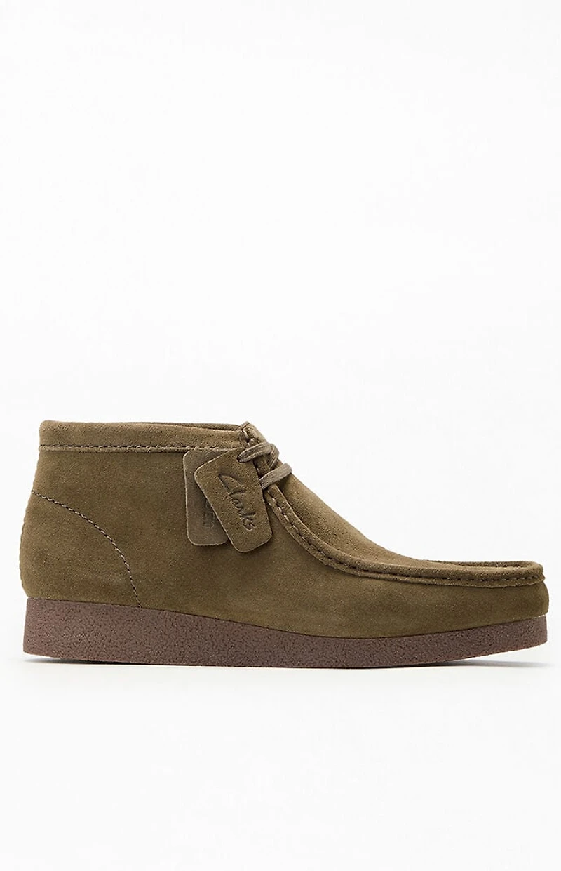 Clarks Khaki Suede Wallabee Evo Shoes