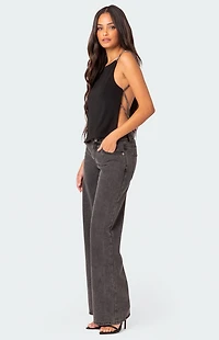 Edikted Karli Rhinestone Strap Open Back Top