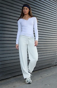 John Galt Melange Long Sleeve Henley Top