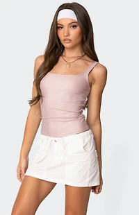 Edikted Sarah Shiny Square Neck Tank Top