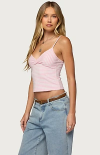 Edikted Emilea V Neck Striped Tank Top