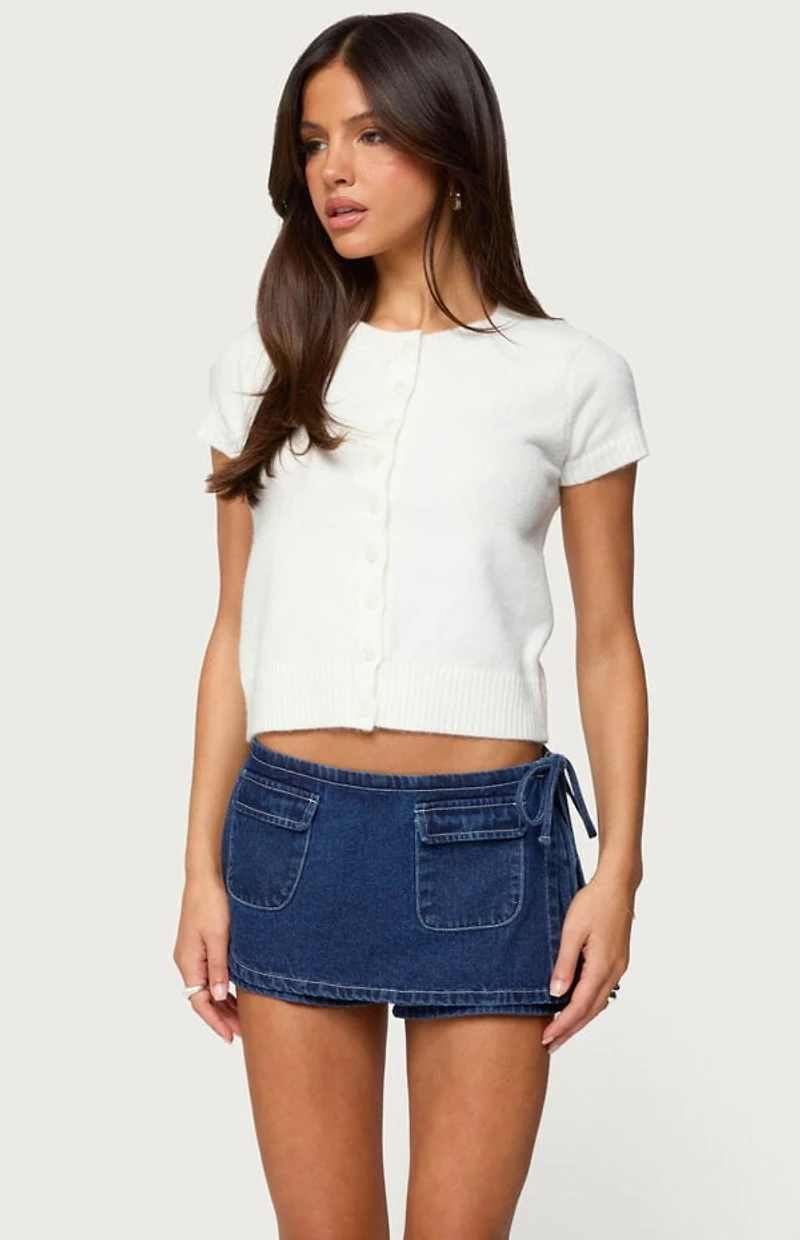 Edikted Coreen Button Up Knit Cardigan