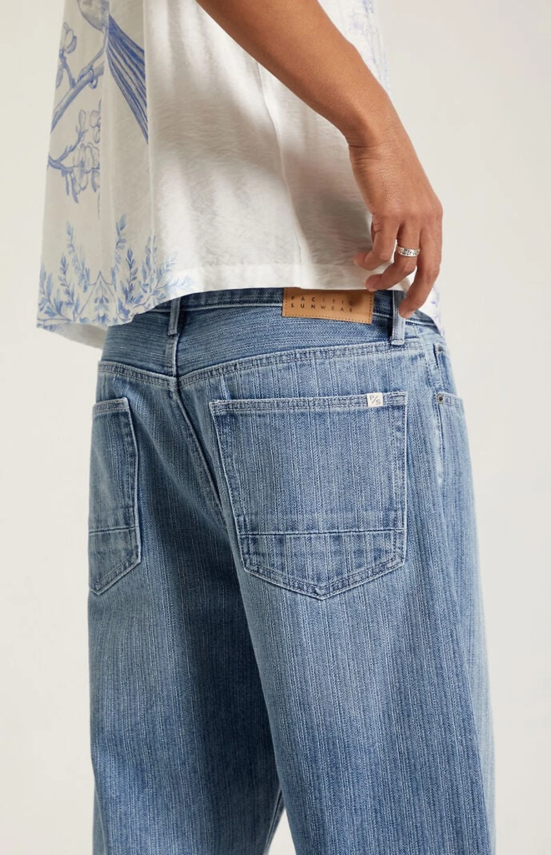Pacsun Dylan Baggy Jeans Textured Medium Blue