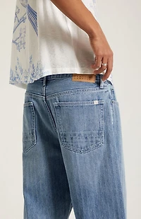 Pacsun Dylan Baggy Jeans Textured Medium Blue