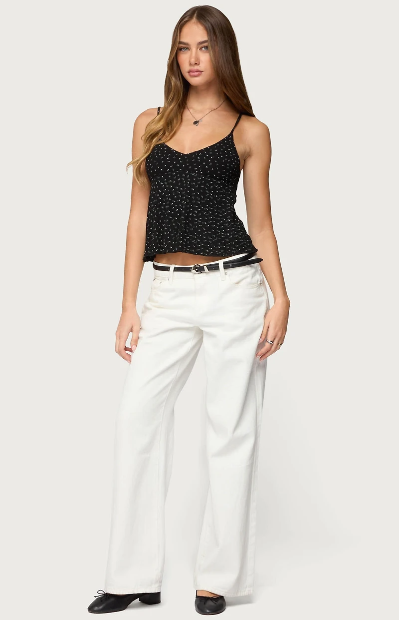 Edikted Kelli Floral Babydoll Tank Top