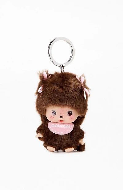 Monchhichi Plush Bow Big Head Girl Keychain