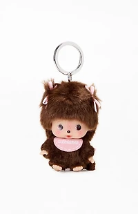 Monchhichi Plush Bow Big Head Girl Keychain