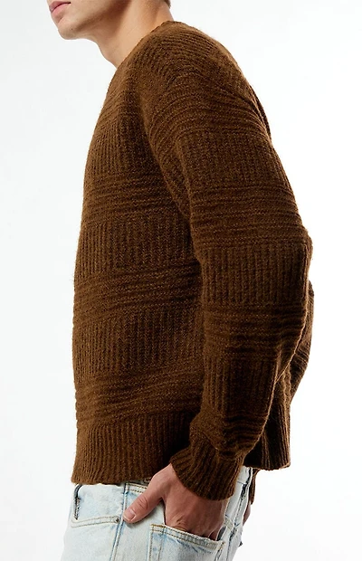 Pacsun Brown Allan Jacquard Crew Neck Sweater