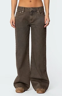 Edikted Zahra Mud Wash Low Rise Jeans