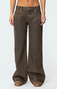 Edikted Zahra Mud Wash Low Rise Jeans