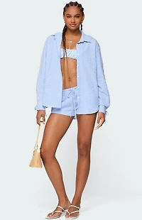 Edikted Lira Oversized Gingham Button Up Shirt
