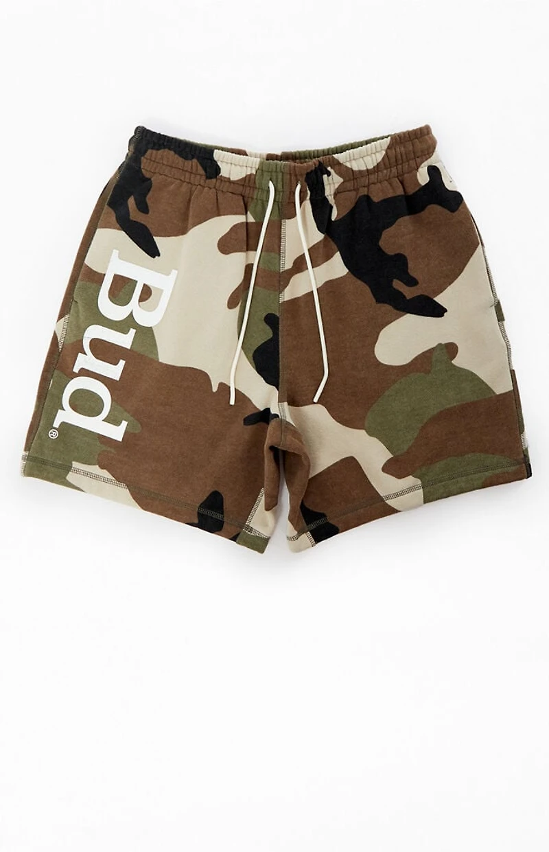 Budweiser By Pacsun Camo Serif Fleece Sweat Shorts