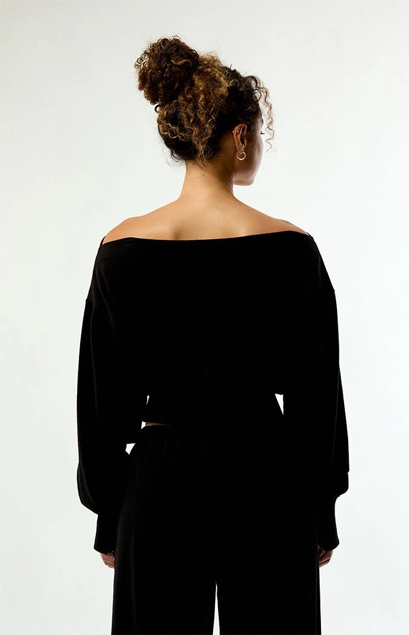 PAC 1980 Active French Terry Off-The-Shoulder Sweatshirt
