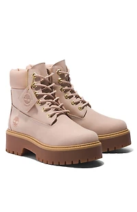 Timberland Women's Tan Stone Street 6inch Lace-Up Waterproof Boots