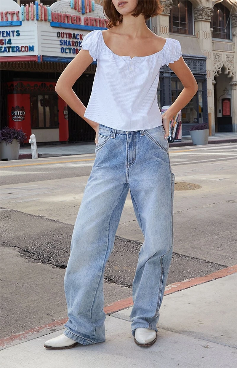 John Galt Striped Maggie Top