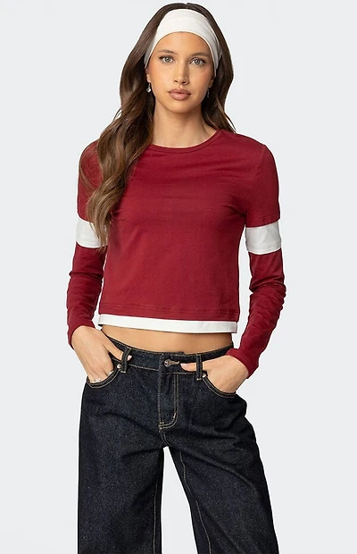 Edikted Paula Layered Long Sleeve T-Shirt
