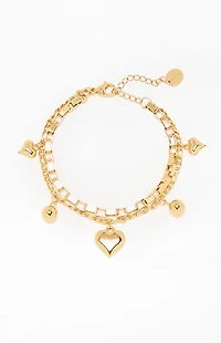LA Hearts Piper Heart Charm Bracelet