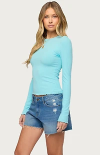 Edikted Galah Ribbed Long Sleeve T-Shirt