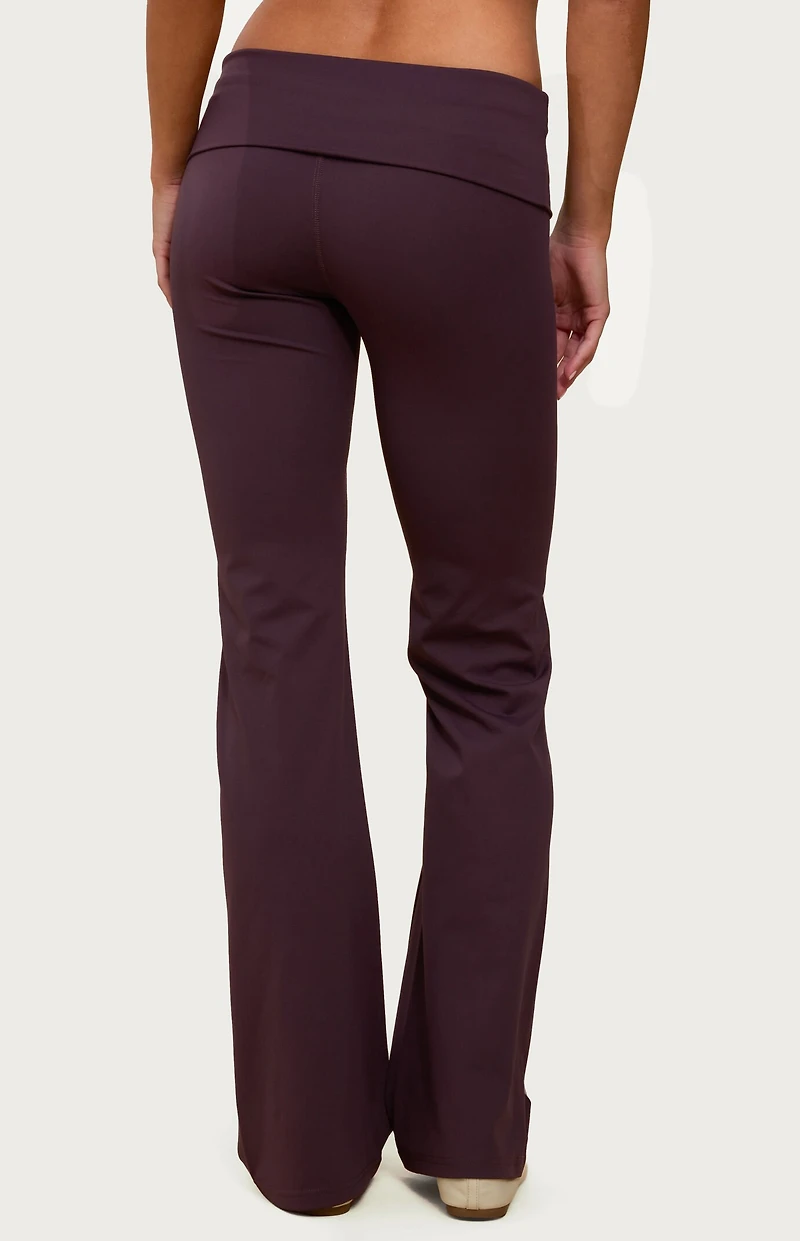 Edikted Oriane Foldover Flared Leggings