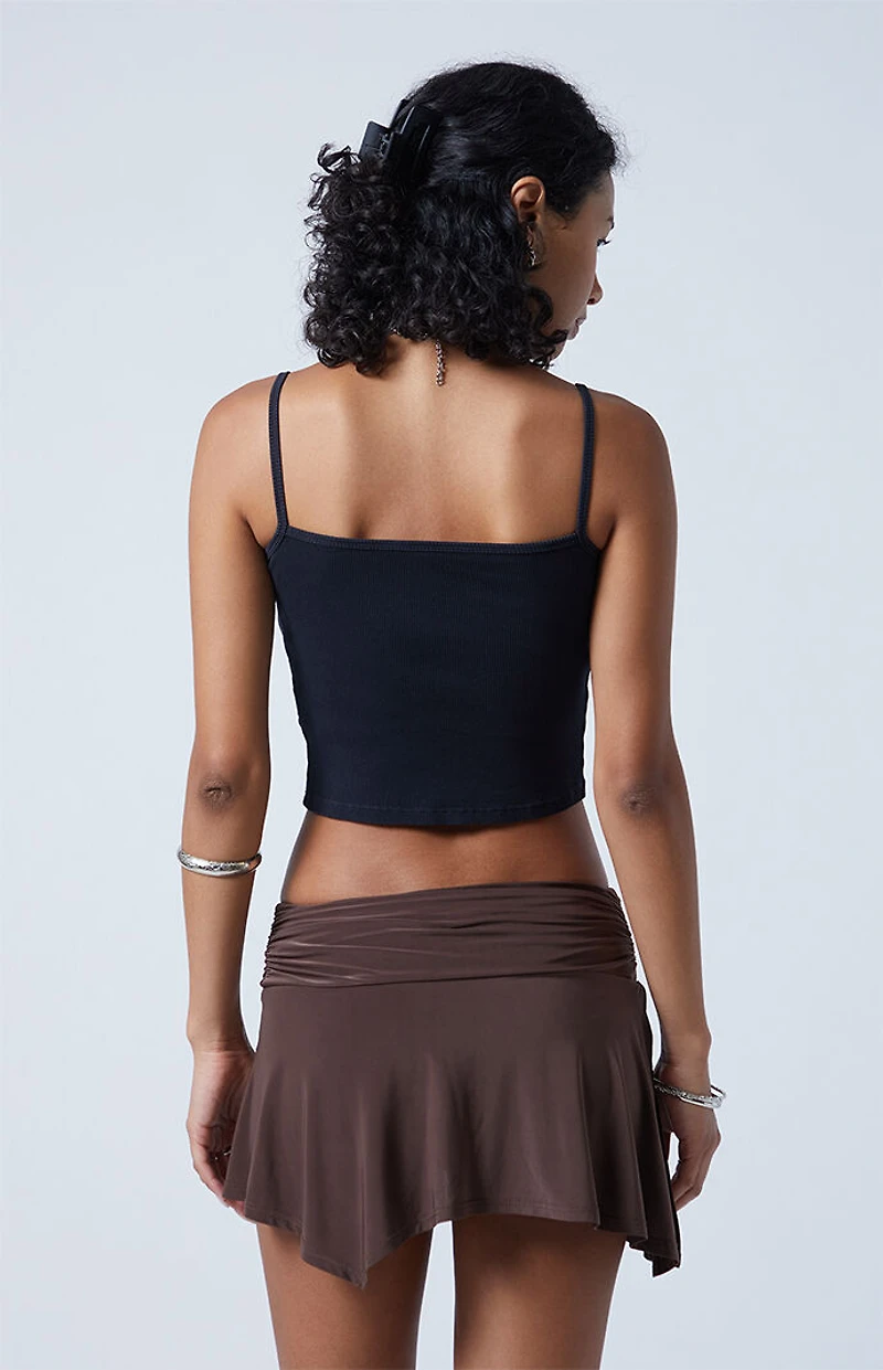 Third Charm Floral Cropped Tank Top