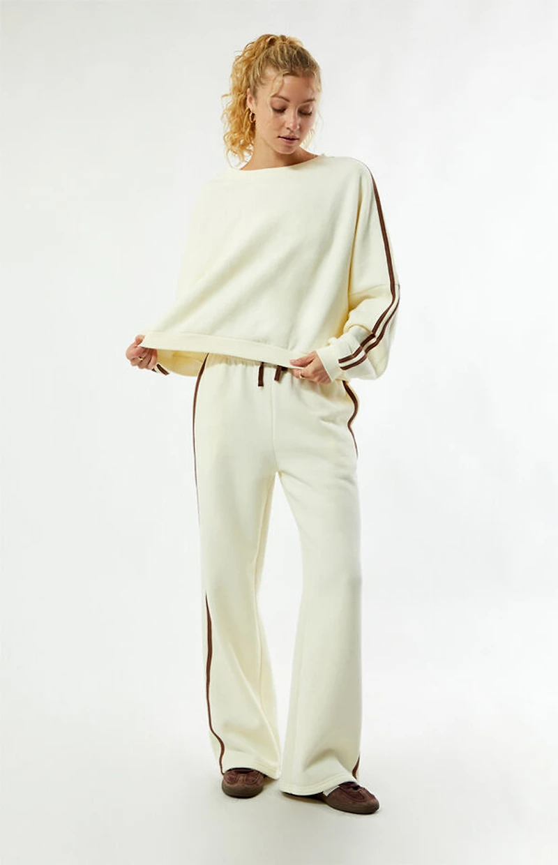 Rhythm Cream Contrast Crew Neck Sweatshirt