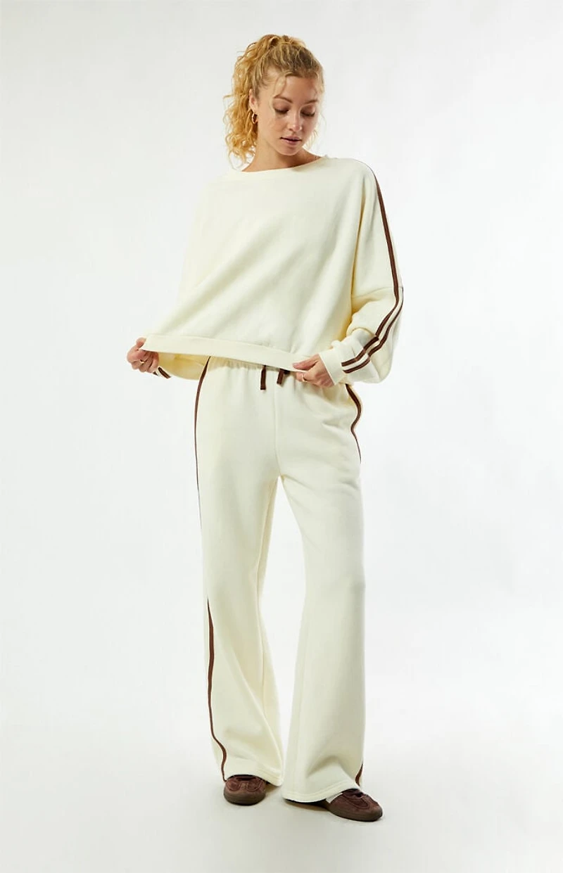 Rhythm Cream Contrast Crew Neck Sweatshirt