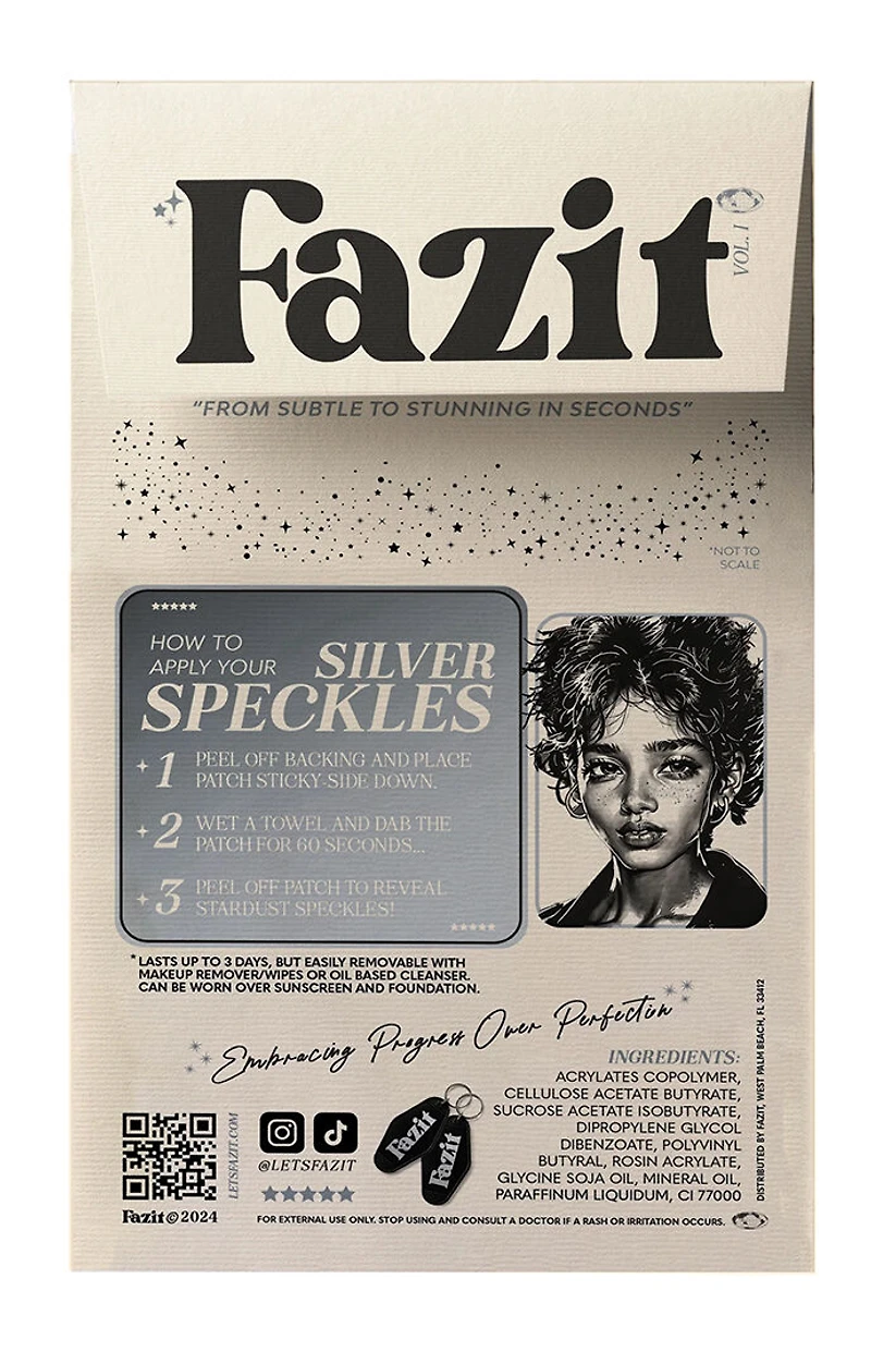 FAZIT BEAUTY Silver Glitter Freckles Makeup Patches
