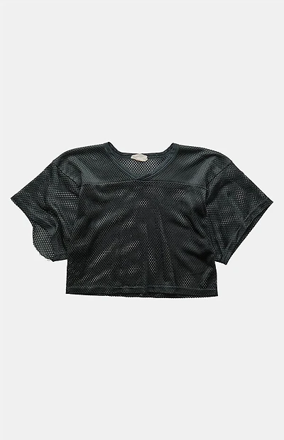 PS VINTAGE 90s Mesh Jersey V-neck Cropped Top