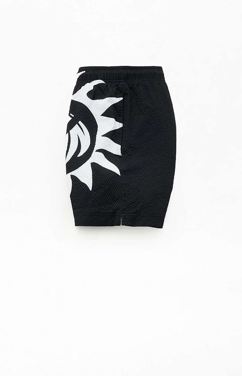 Pacsun Logo Seersucker 4.5" Swim Trunks