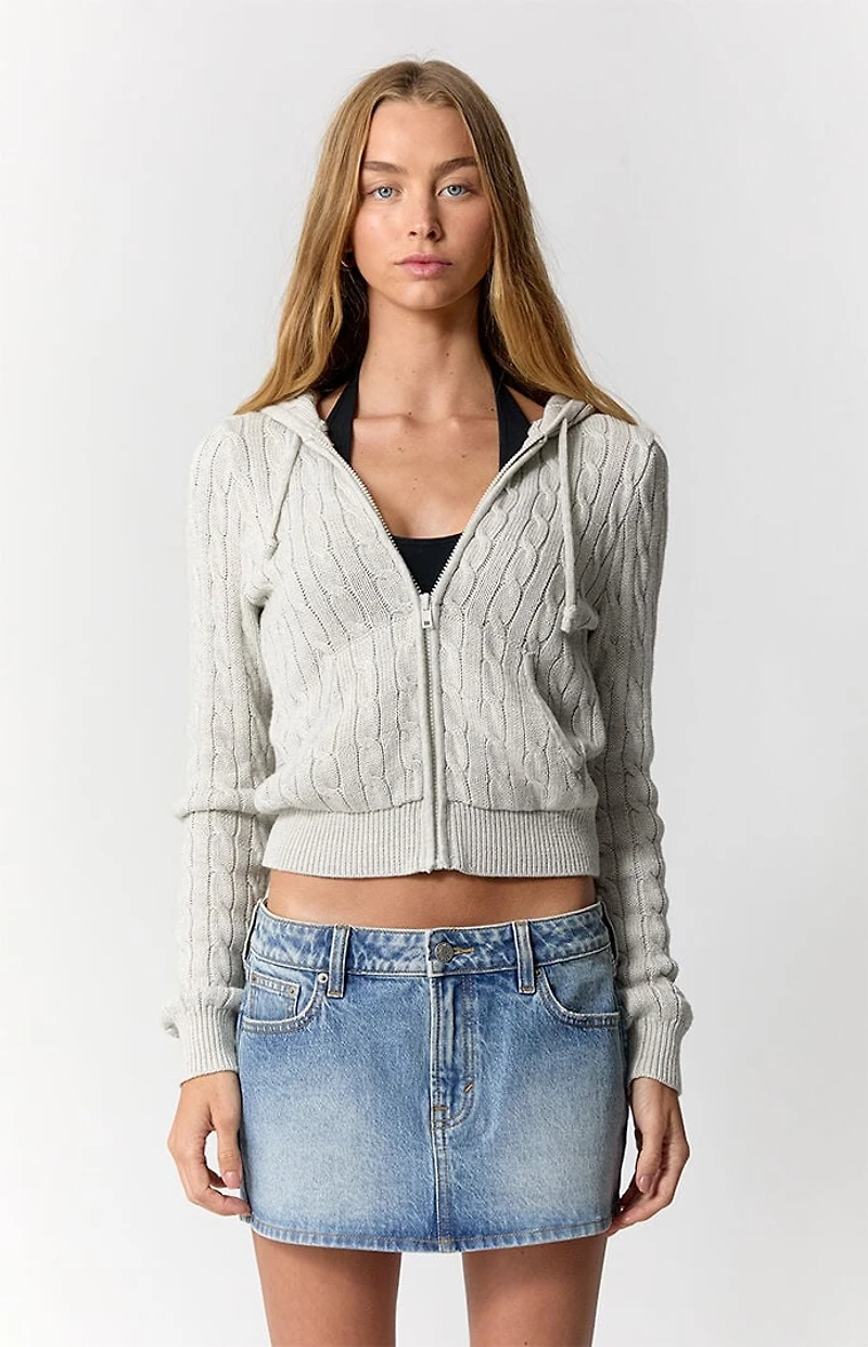 Pacsun Piper Stretch Medium Blue Jean Micro Mini Skirt