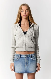 Pacsun Piper Stretch Medium Blue Jean Micro Mini Skirt