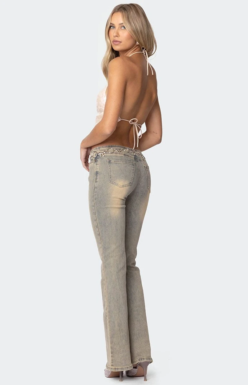 Edikted Sequin Open Back Halter Top