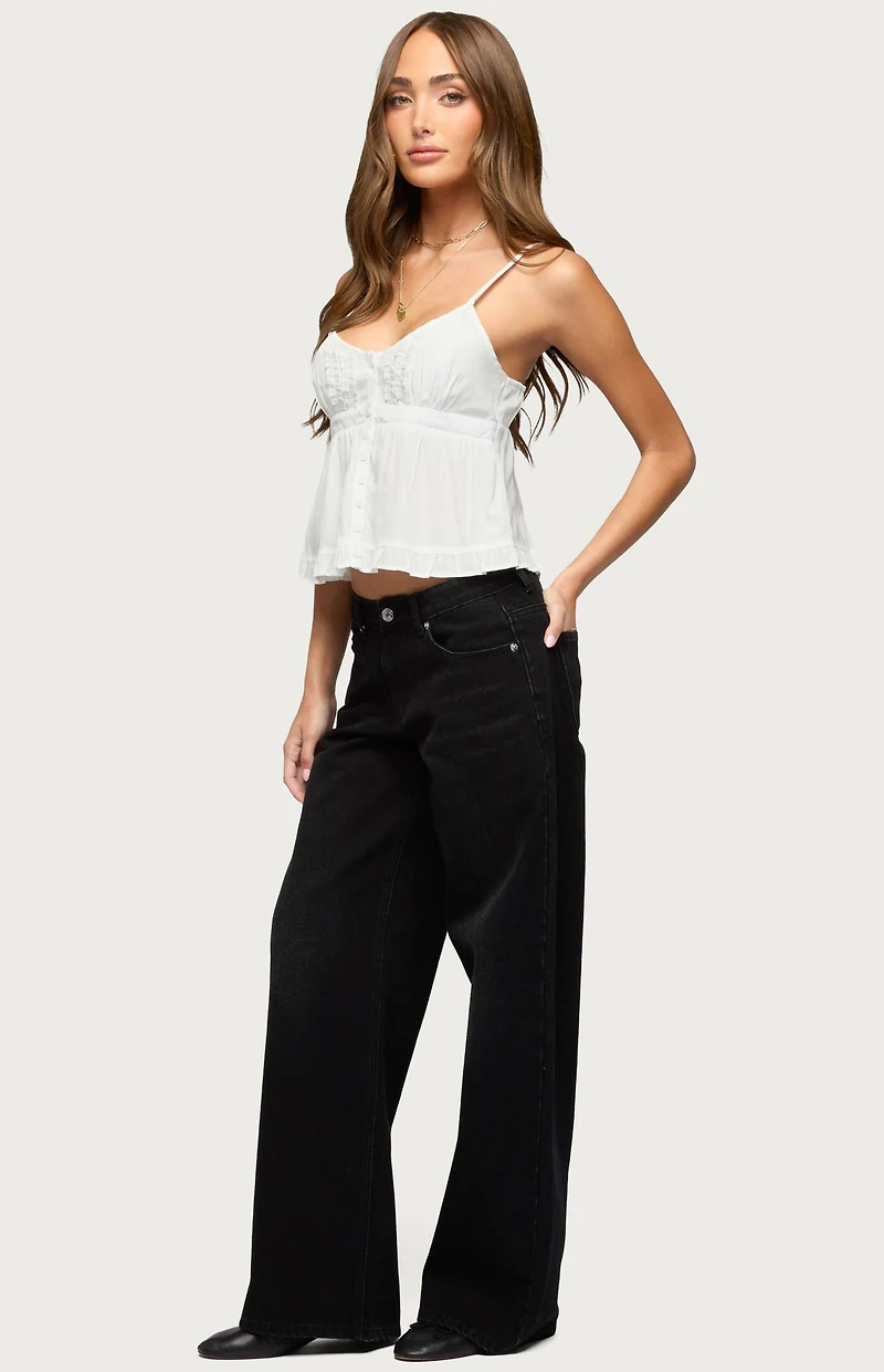 Edikted Raelynn Washed Low Rise Baggy Jeans