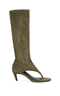 AZALEA WANG Women's Olive Faux Suede Cecile Stiletto Heels