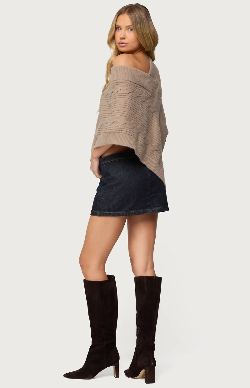 Edikted Vickey Cable Knit Poncho