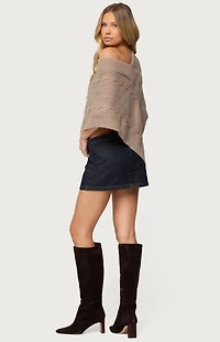 Edikted Vickey Cable Knit Poncho