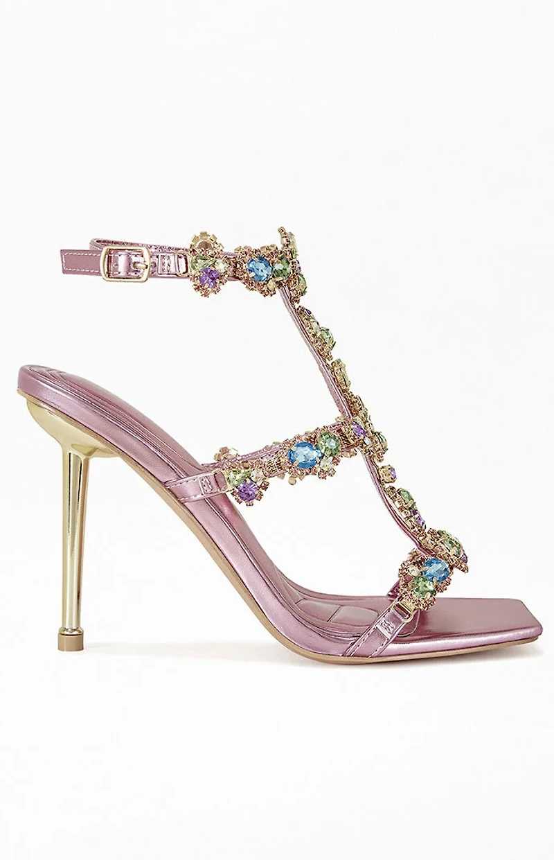 AZALEA WANG Women's Khai Pink Stiletto Sandals
