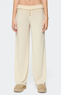 Edikted Posy Ruffle Pointelle Pants