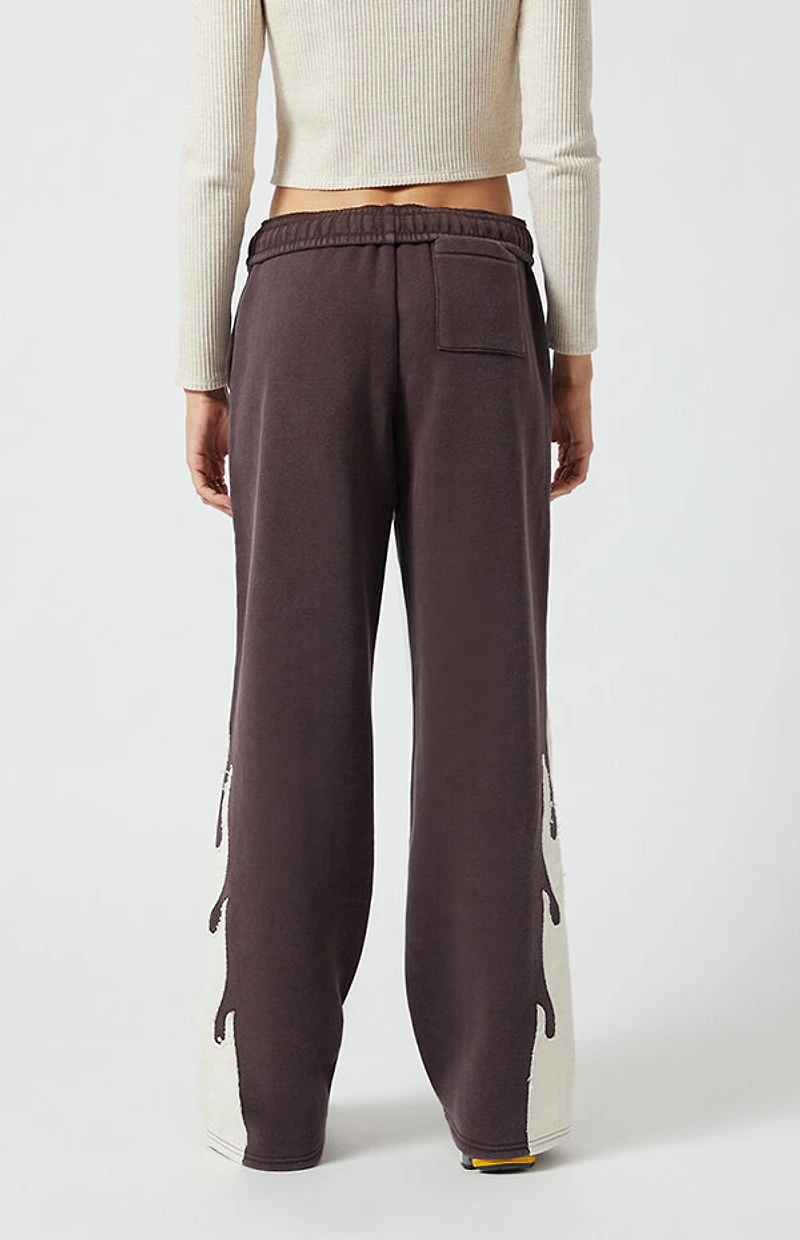Pacsun Flame Applique Vintage Wash Baggy Sweatpants