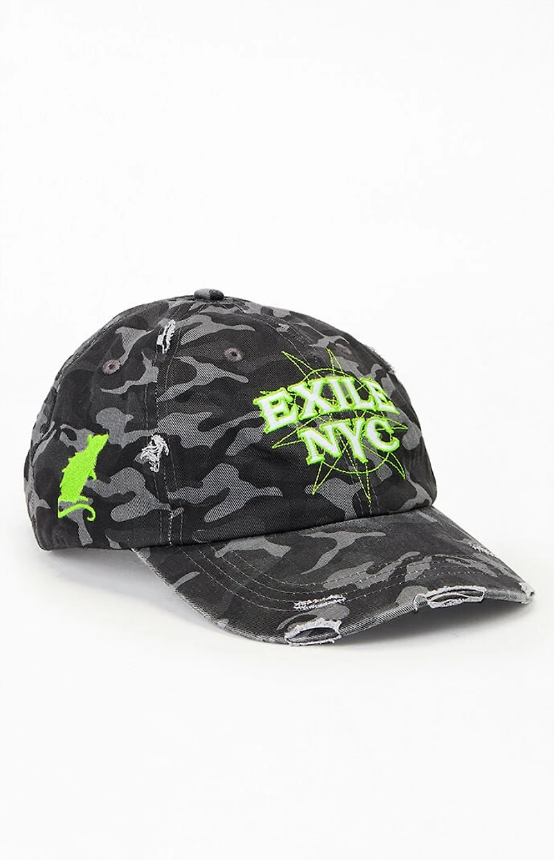 Enemy NYC No Life Distressed Camo Dad Hat