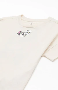 adidas Kids Oatmeal Dropped Shoulder Heather T-Shirt