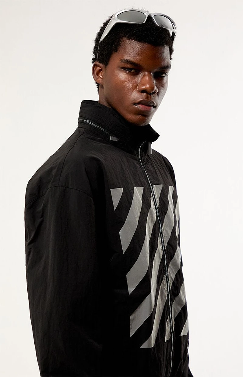 L/AB c/o Off-White Reflective Diagonal Windbreaker Jacket