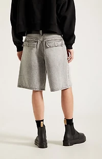 Pacsun Parker Baggy Denim Shorts Gray Wash