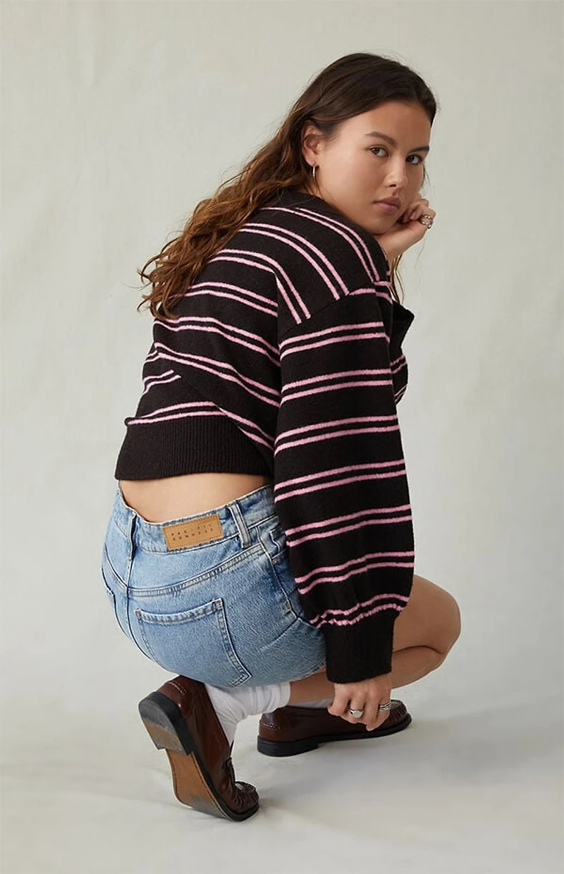 Pacsun Bella Stretch Medium Indigo Mid Rise Denim Mini Skirt